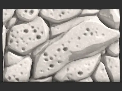 Primitive Rock Barrier Module 3D print model