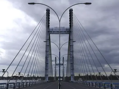 Cable Stayed Bridge 3D model