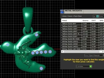 GOLDEN BIRDS PENDANT 3D PRINTABLE MODEL  3D print model