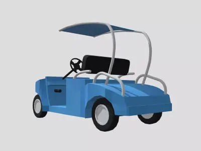golf cart Low-poly 3D model