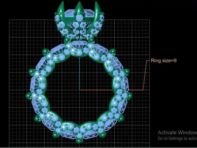 Stylish Wedding Diamond Ring 3d Printable Model 3D print model