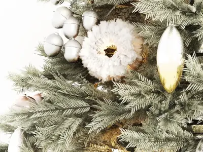 Christmas tree with decorations and gifts 3D model