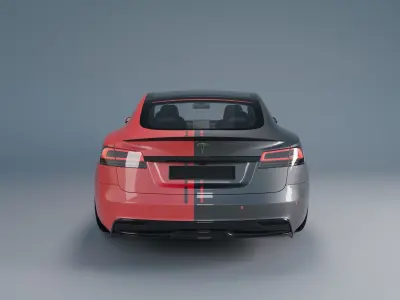 Tesla model S Plaid 2023 Luxory sport 3D model
