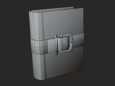 Stylized Leather Magic Book with Gold Buckle Game Ready 3D Asset Low-poly 3D model