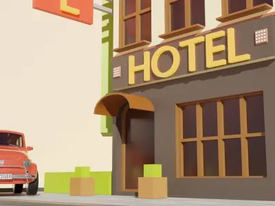 HOTEL Low-poly 3D model