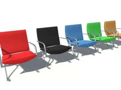 Armchair 2 chairs 3D model
