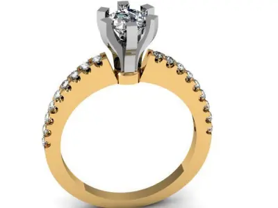 solitaire ring 3D print model 30