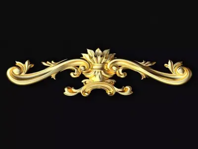 Central decor ornament for furniture 3D model 1004