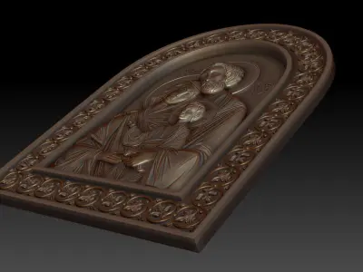 The Holy Family Orthodox Christian Icon 3D model