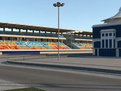 Istanbul Park Formula F1 Racing Circuit Track Model Low-poly 3D model