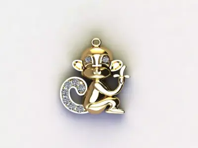 Monkey pendant jewelry  3D model