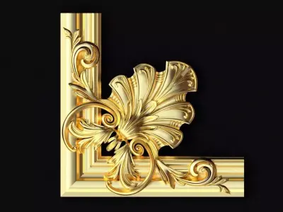 Corner decor ornament for furniture 3D model