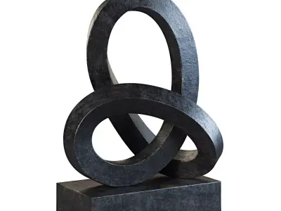 Cast Metal Abstract Sculpture 4 Low-poly 3D model