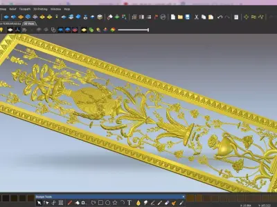 DOOR PANEL WOOD CARVED 3D model