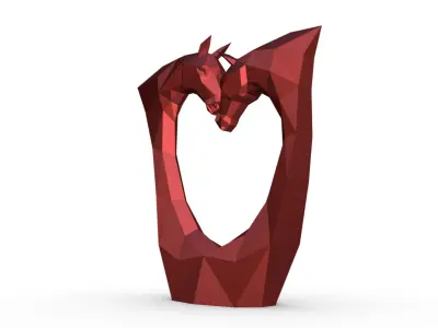 Horse love figurine 3D print model