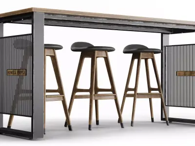 Home n People Bar Table Set 3D model