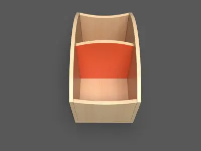 Small Album Bin Single Low-poly 3D model