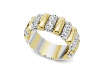 Bold Two-Tone Crystal Eternity Band with Diamond 3D print model