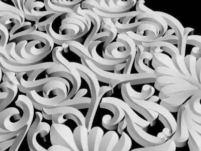 Central decor ornament for furniture 3D model 889