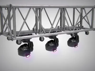 Truss With Moving Lights PBR Low-poly 3D model