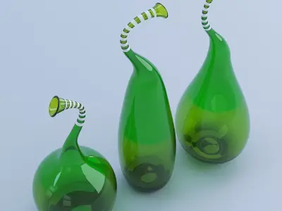 Glass Vases Green 3D model