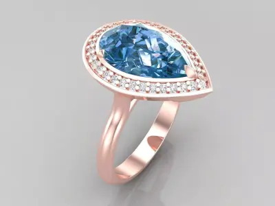Ring M55 The luxury female ring with gems wedding 3D print model