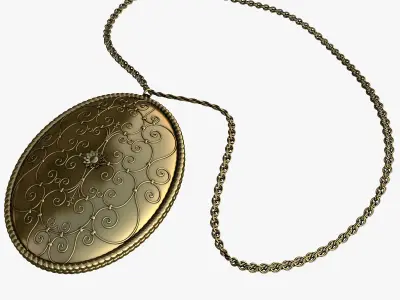 Pendant gold 3D model