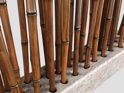 Bamboo low decor n7 3D model