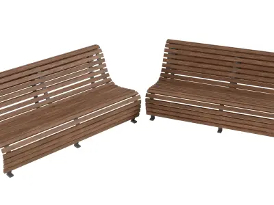 Park Bench 01 Low-poly 3D model