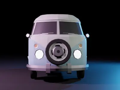 Low-Poly Volkswagen Transporter T1 Low-poly 3D model