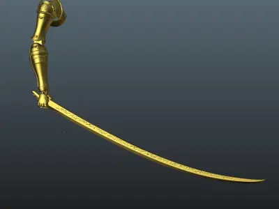 Malenia Helmet with Prosthetic and Katana 3D print model