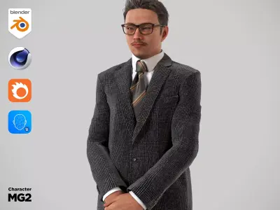 Modular Character - Asian Business Man - MG2 Low-poly 3D model