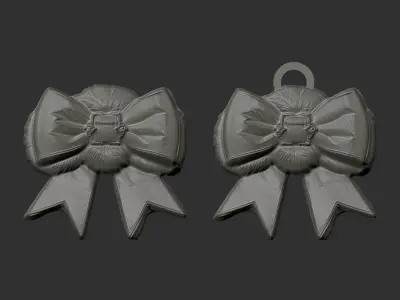 christmas ribbon bow 3  3D print model