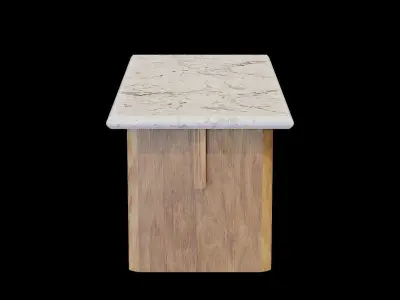 Table marble v-02 Low-poly 3D model