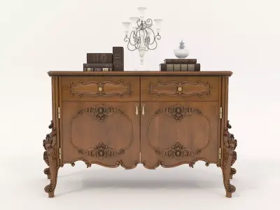 Classic European style Sideboard and Decoration 2 3D model