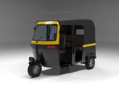 AUTO RICKSHAW 3D MODEL  Low-poly 3D model