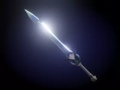 Fantasy Sword - HandPainted Low-poly 3D model