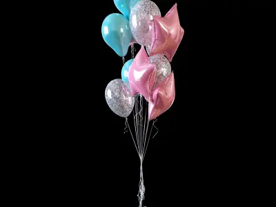 Helium balloons 3D model