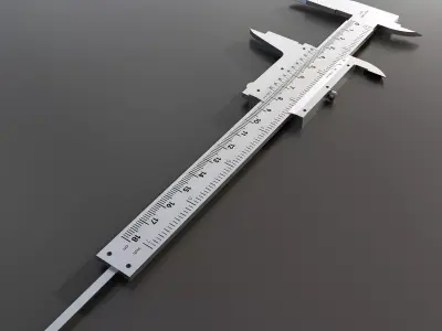 Vernier Caliper 3D model Low-poly 3D model