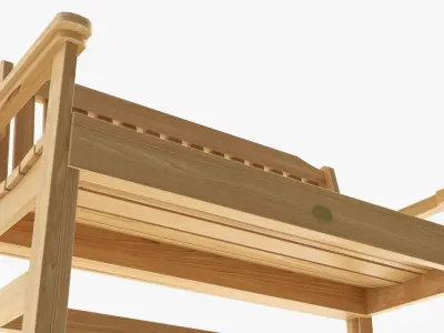 Wood Garden Outdoor Bench 3D model