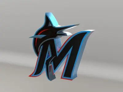 MLB Miami Marlins V2 Team Logo 3D model