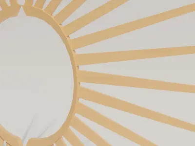 Sun decoration Low-poly 3D model