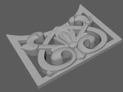 Central decor ornament for furniture 3D model 55
