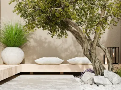 Outdoor patio exterior design Free 3D model