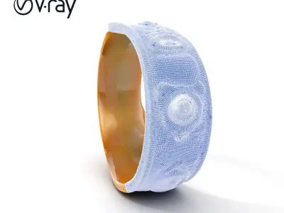 Ornate Gold Ring Model Pack Low-poly 3D model