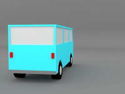 lowpoly simple van Low-poly 3D model