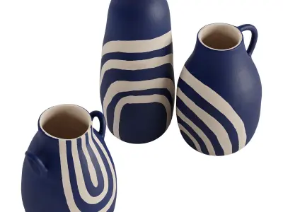 Keshi Vases Set Of 3 3D model