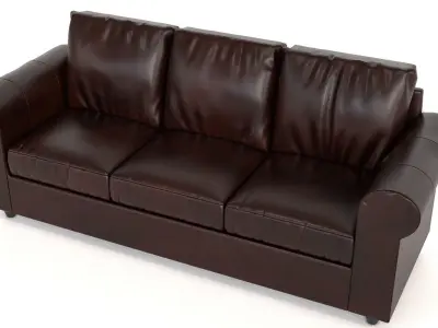 SofaPBR seater leather sofa 3D model