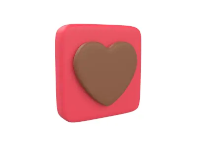 Twitter Heart Decoration v1 008 Low-poly 3D model