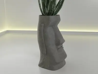 Moai pot 39 3D print model